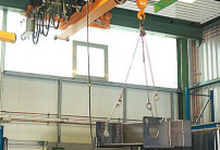 Кран подвесной электрический однобалочный (кран мостовой подвесной), используется таль канатная или таль цепная. Фото 10.