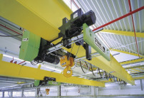 Кран подвесной электрический однобалочный (кран мостовой подвесной), используется таль канатная или таль цепная. Фото 2.